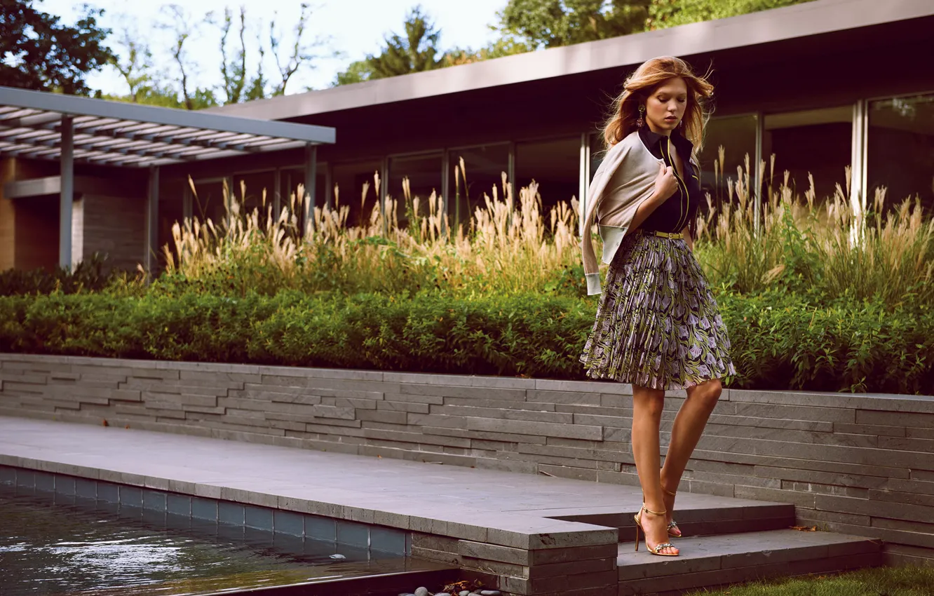 Photo wallpaper photoshoot, Vogue, Lea Seydoux