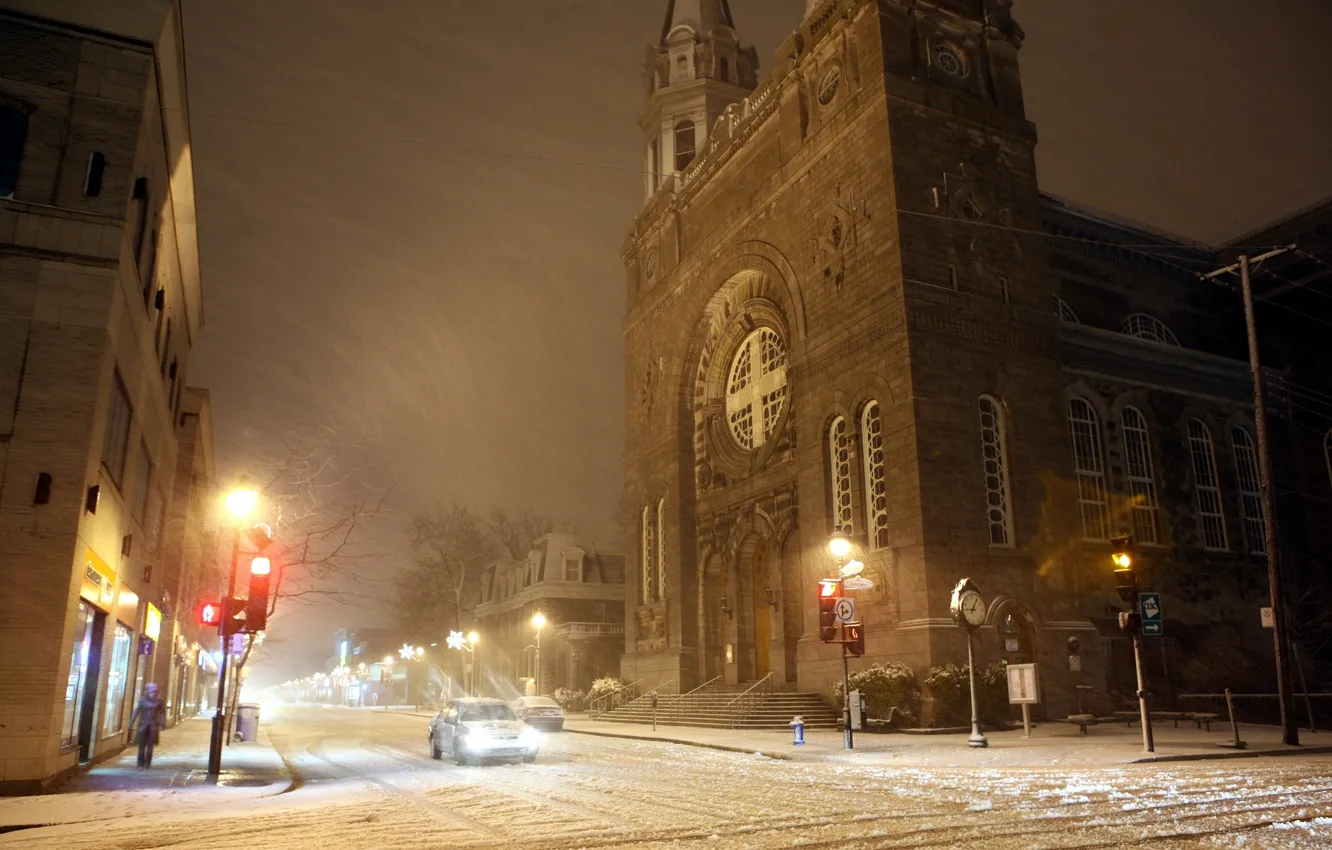 Photo wallpaper winter, night, Persistent