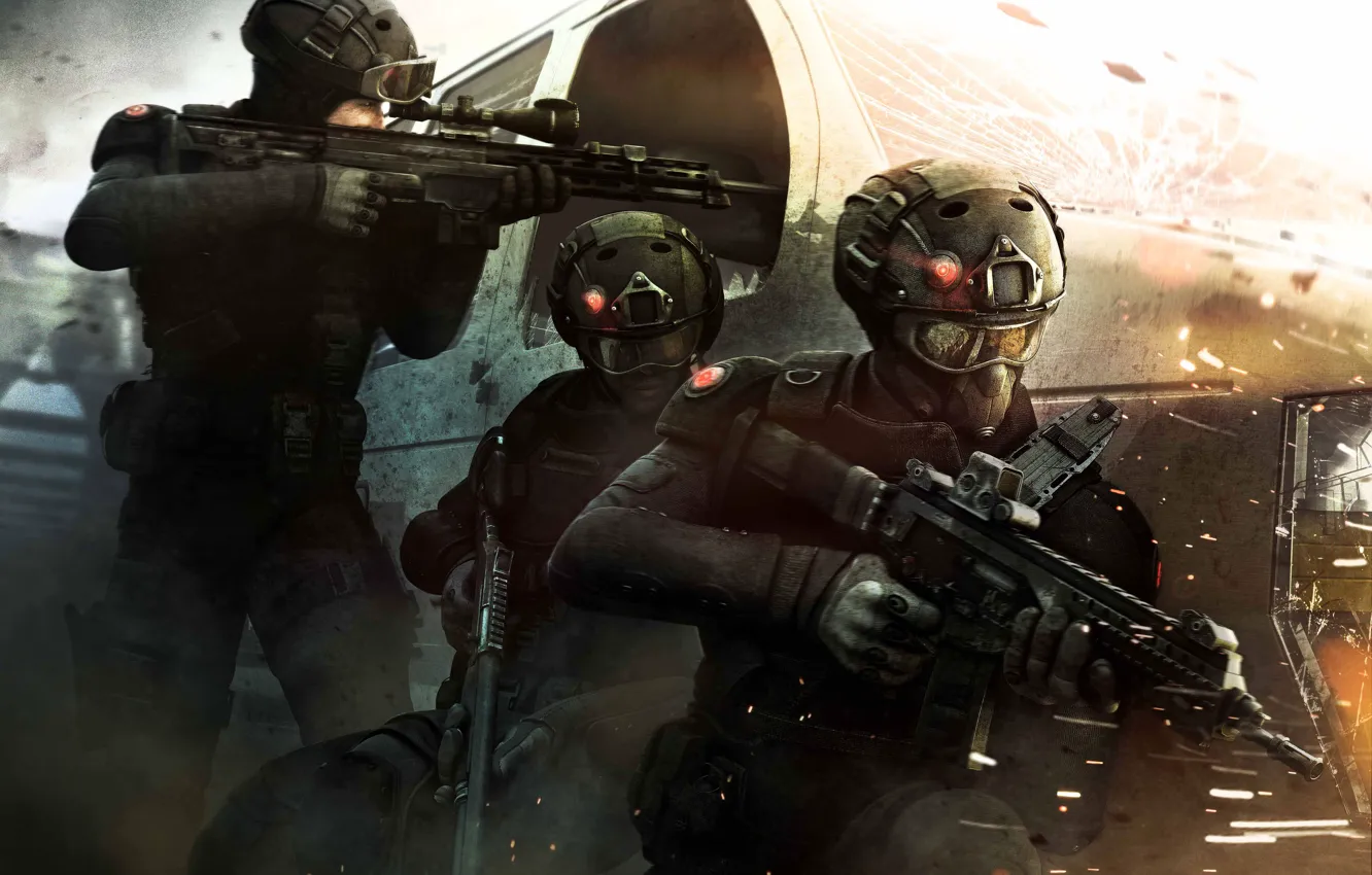 Photo wallpaper weapons, soldiers, shootout, Ubisoft, Rainbow 6: Patriots, Tom Clancy\'s