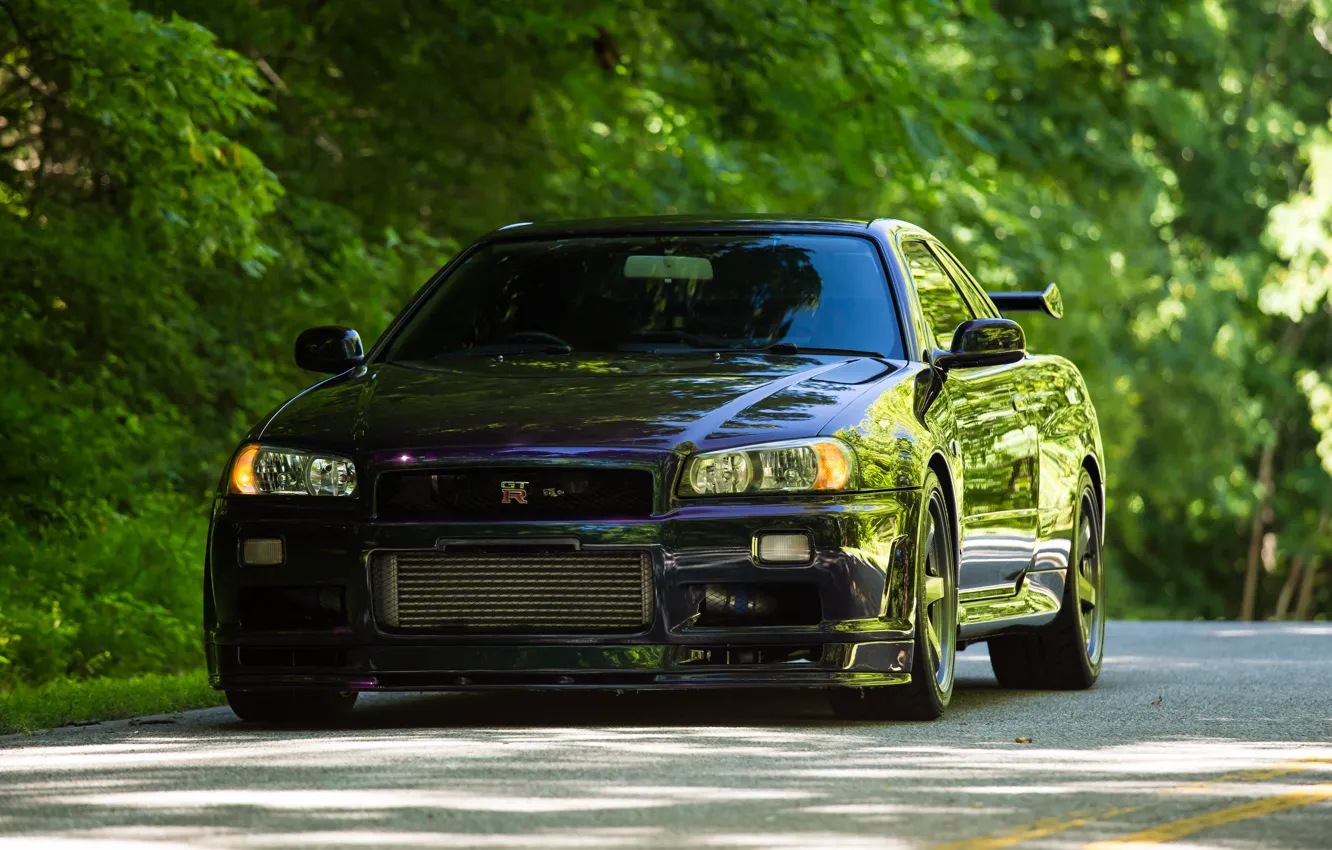 Photo wallpaper GT-R, R34, NISMO, Front view