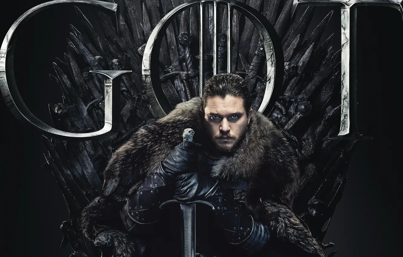 Photo wallpaper Game of Thrones, Game of thrones, Season 8, Jon Snow, Season 8