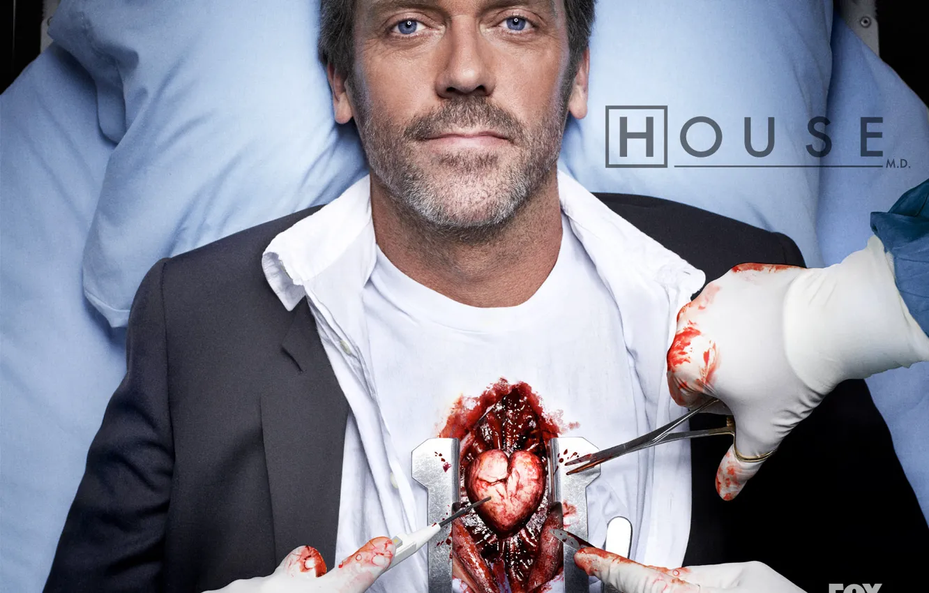 Photo wallpaper heart, House, Dr. house, Hugh Laurie