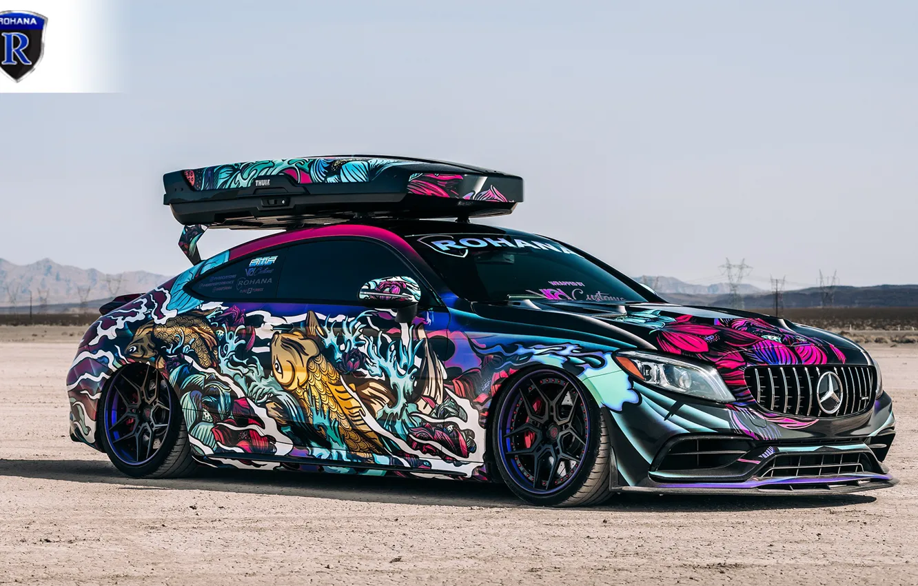 Photo wallpaper Mercedes-Benz, AMG, tuning, C63, Rohana Wheels, SEMA 2019, C63Z, PURPLE LIP