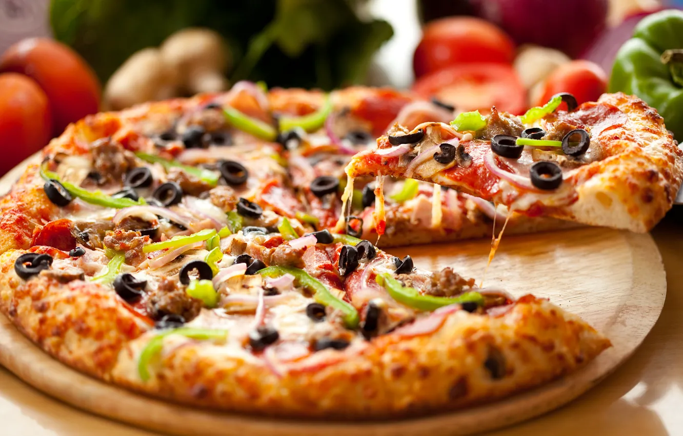Photo wallpaper food, pizza, pizza