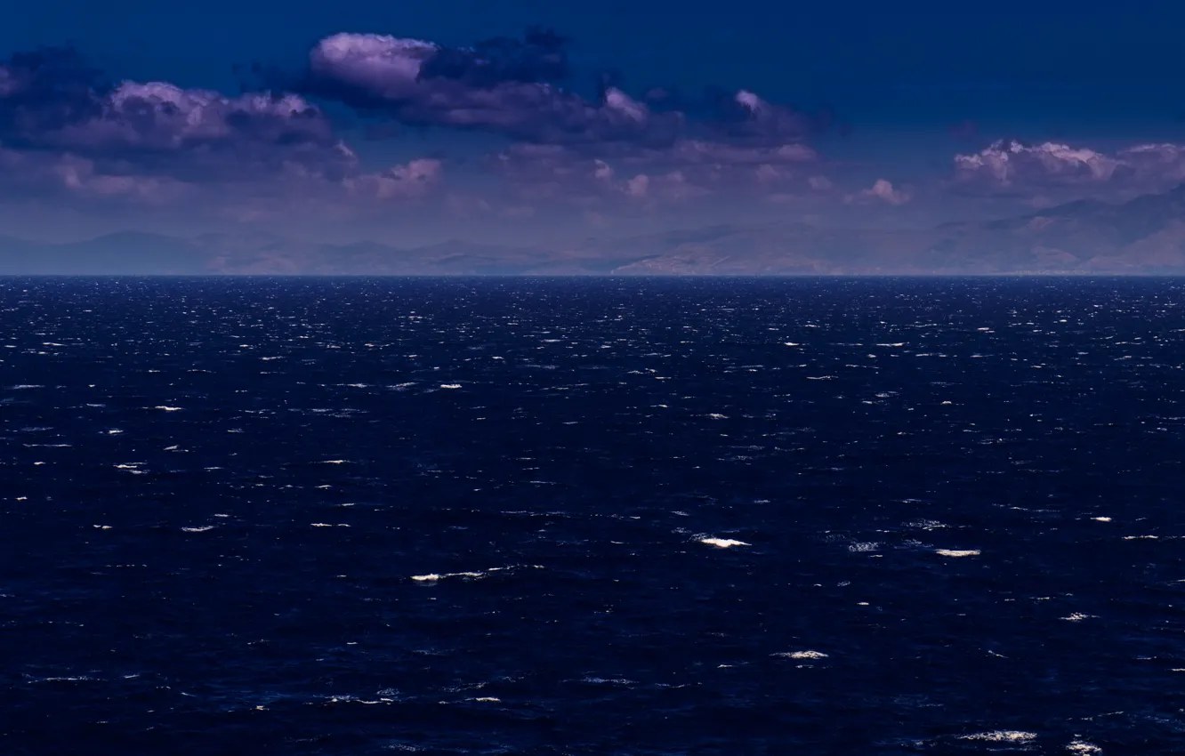 Photo wallpaper sea, ocean, coast, seascape, mountains, clouds, seashore