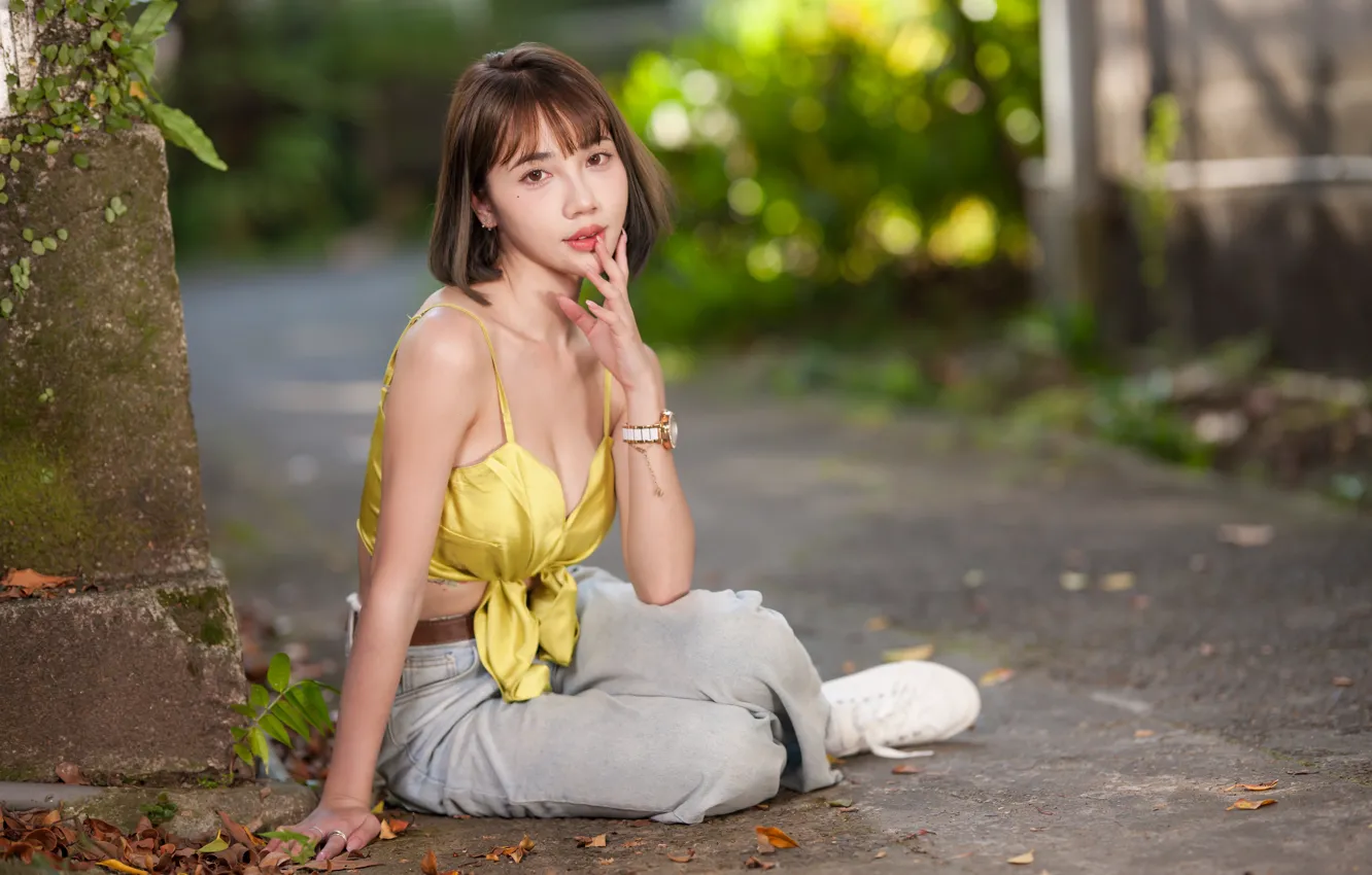 Photo wallpaper look, girl, Asian