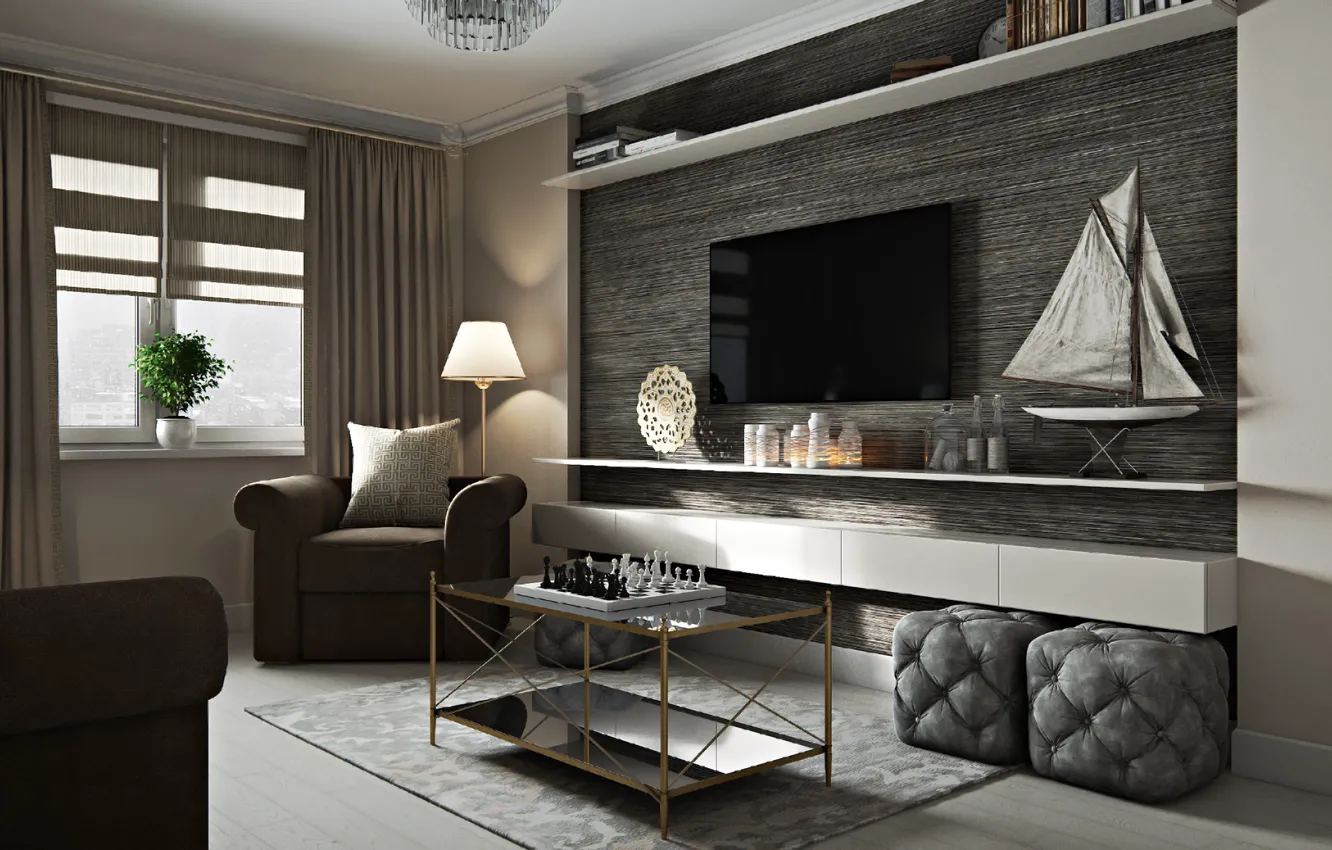 Photo wallpaper furniture, interior, layout, the room, Living room (Saints Petersburg)