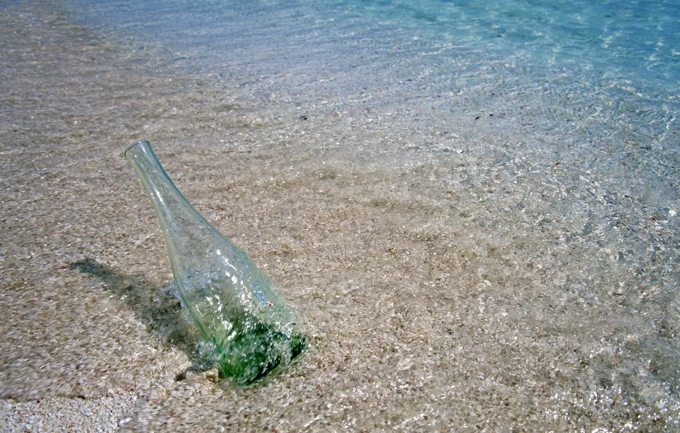 Photo wallpaper sea, summer, nature, bottle