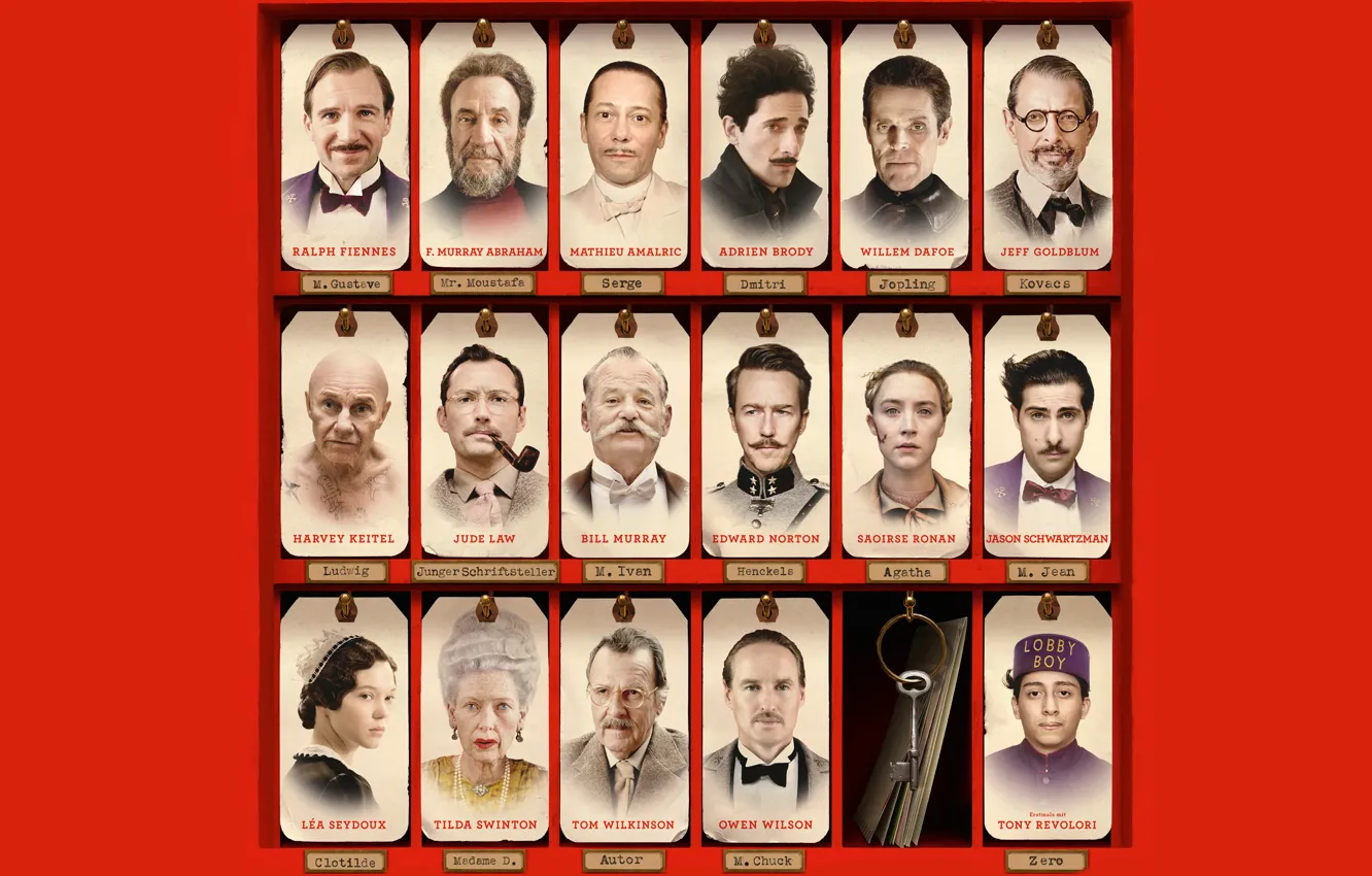 Photo wallpaper Edward Norton, Ralph Fiennes, Saoirse Ronan, Bill Murray, Léa Seydoux, The The Grand Budapest Hotel, …