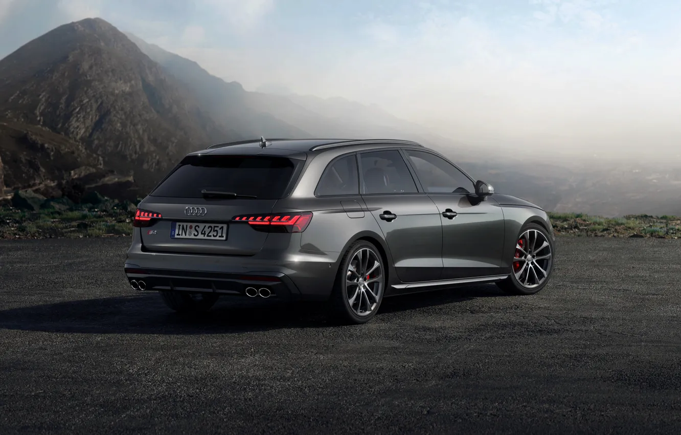 Photo wallpaper clouds, mountains, Audi, universal, 2019, A4 Avant, S4 Before