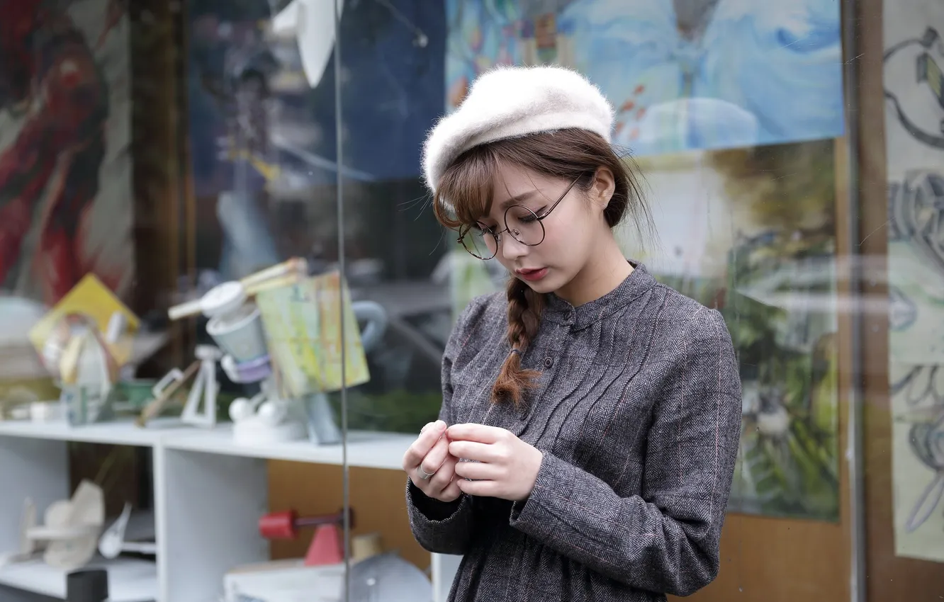 Photo wallpaper girl, portrait, Asian