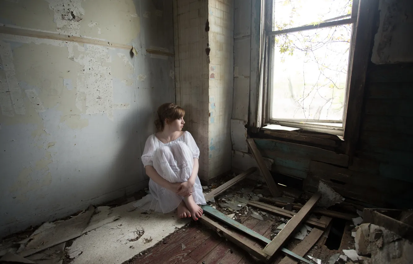 Photo wallpaper girl, background, room