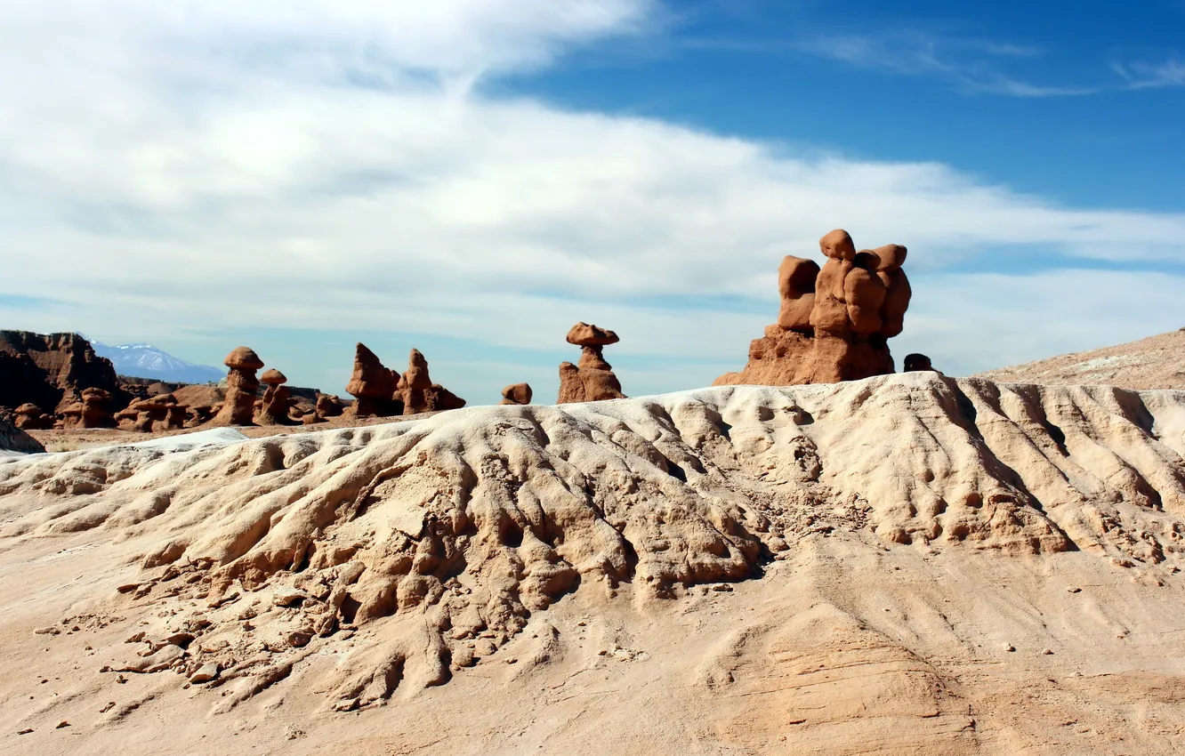 Photo wallpaper landscape, Utah, Goblin Valley