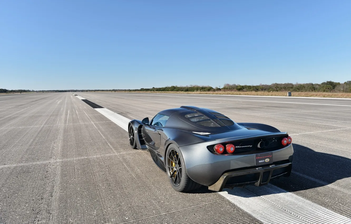 Photo wallpaper background, horizon, supercar, rear view, Hennessey, Venom GT, Hennessy, Venom GT