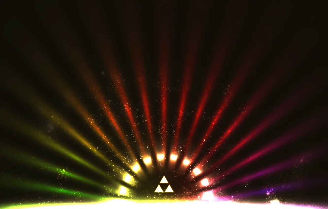 Photo wallpaper rays, triangles, color