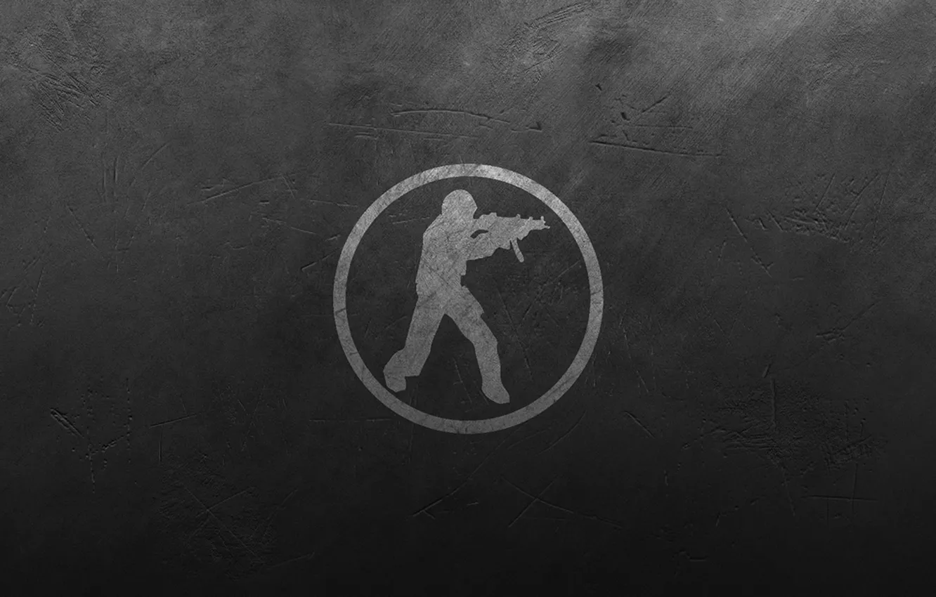 Photo wallpaper metal, scratches, black background, contra, counter strike, counter strike