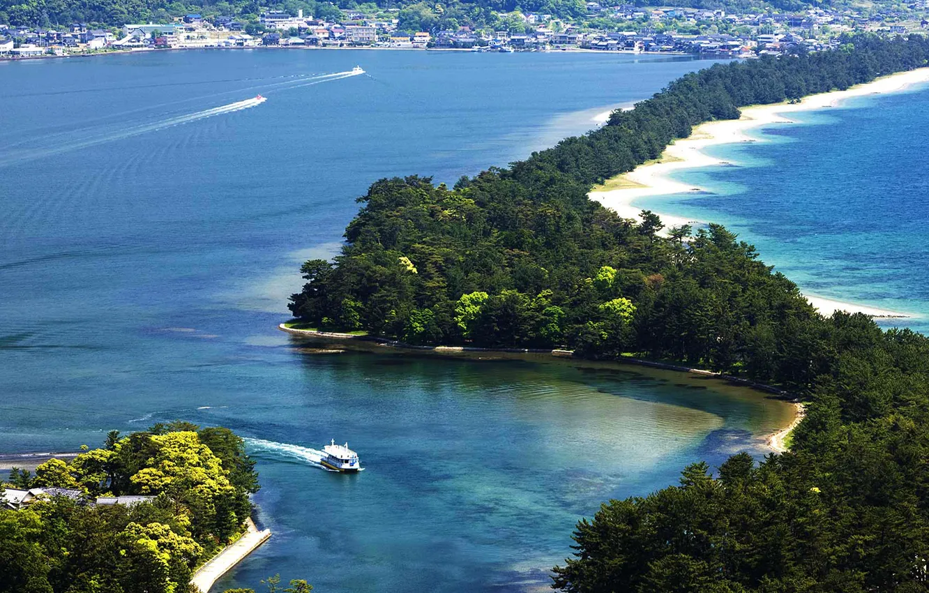 Photo wallpaper ship, Japan, braid, the Gulf Miyazu, Amanohashidate