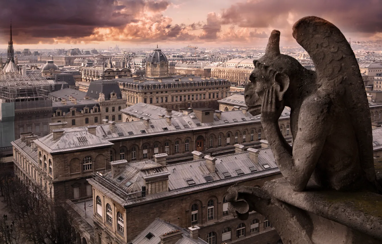 Photo wallpaper the city, Paris, Tribute to Notre Dame