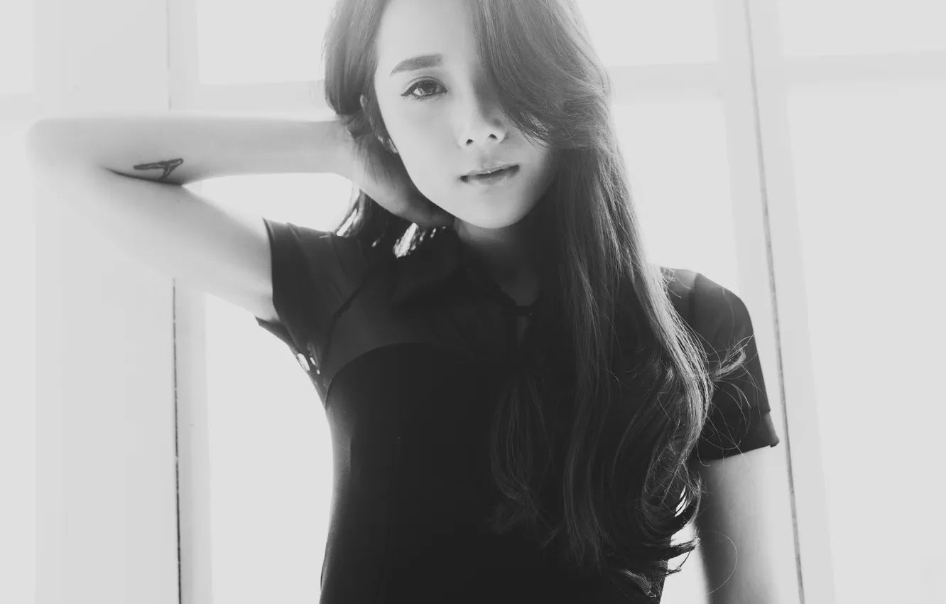 Photo wallpaper brunette, tattoo, tattoo, Asian