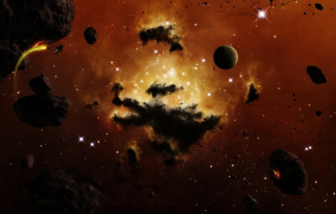 Photo wallpaper nebula, planet, Flux