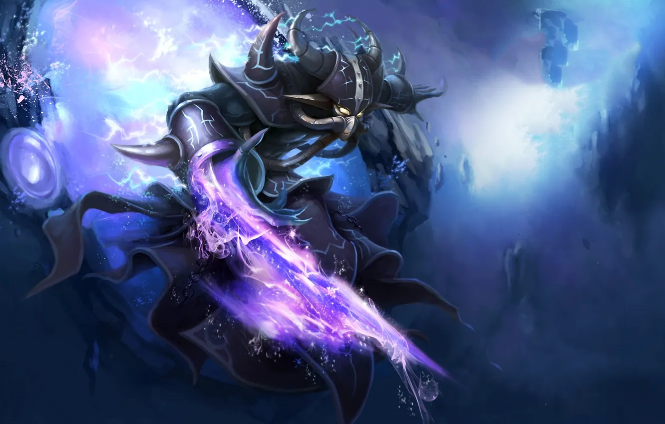 Photo wallpaper stones, weapons, magic, lightning, monster, the portal, League of Legends