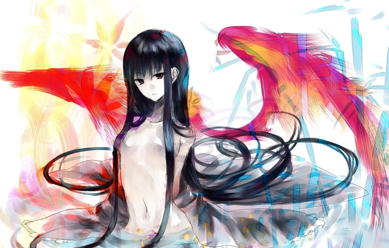 Photo wallpaper look, hair, wings