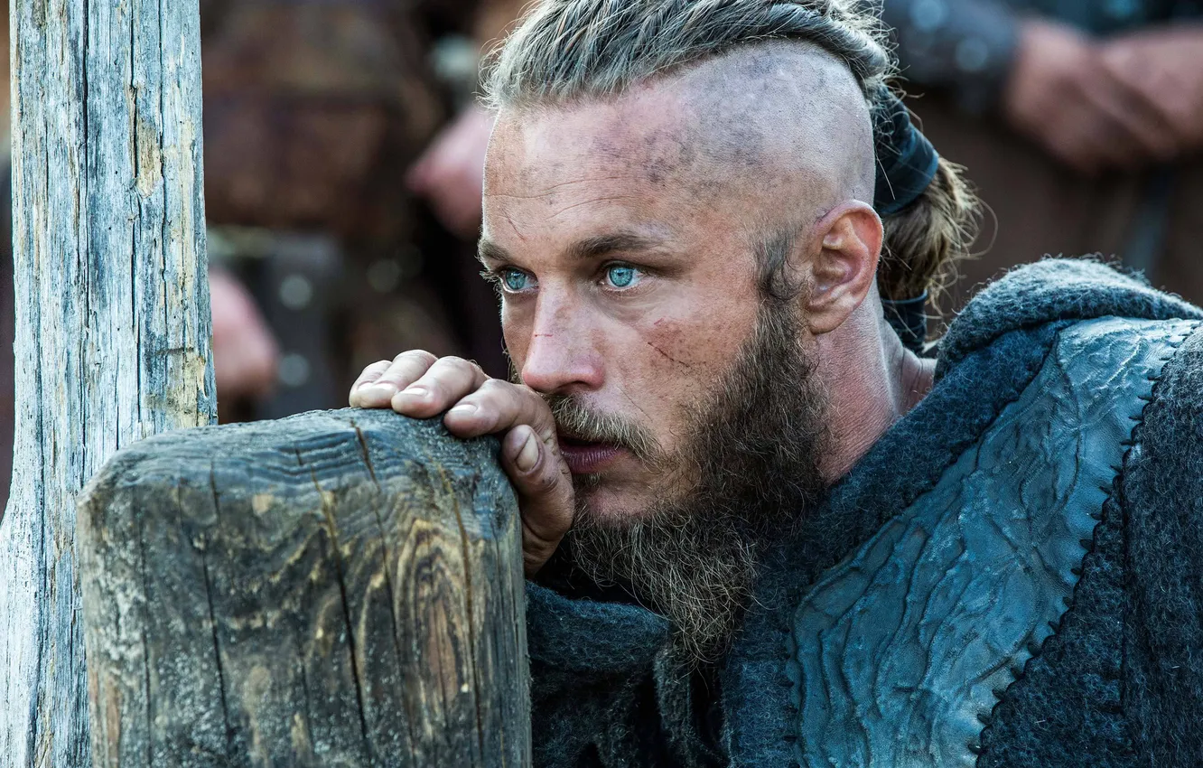 Photo wallpaper look, face, the series, drama, Vikings, historical, The Vikings, Travis Fimmel