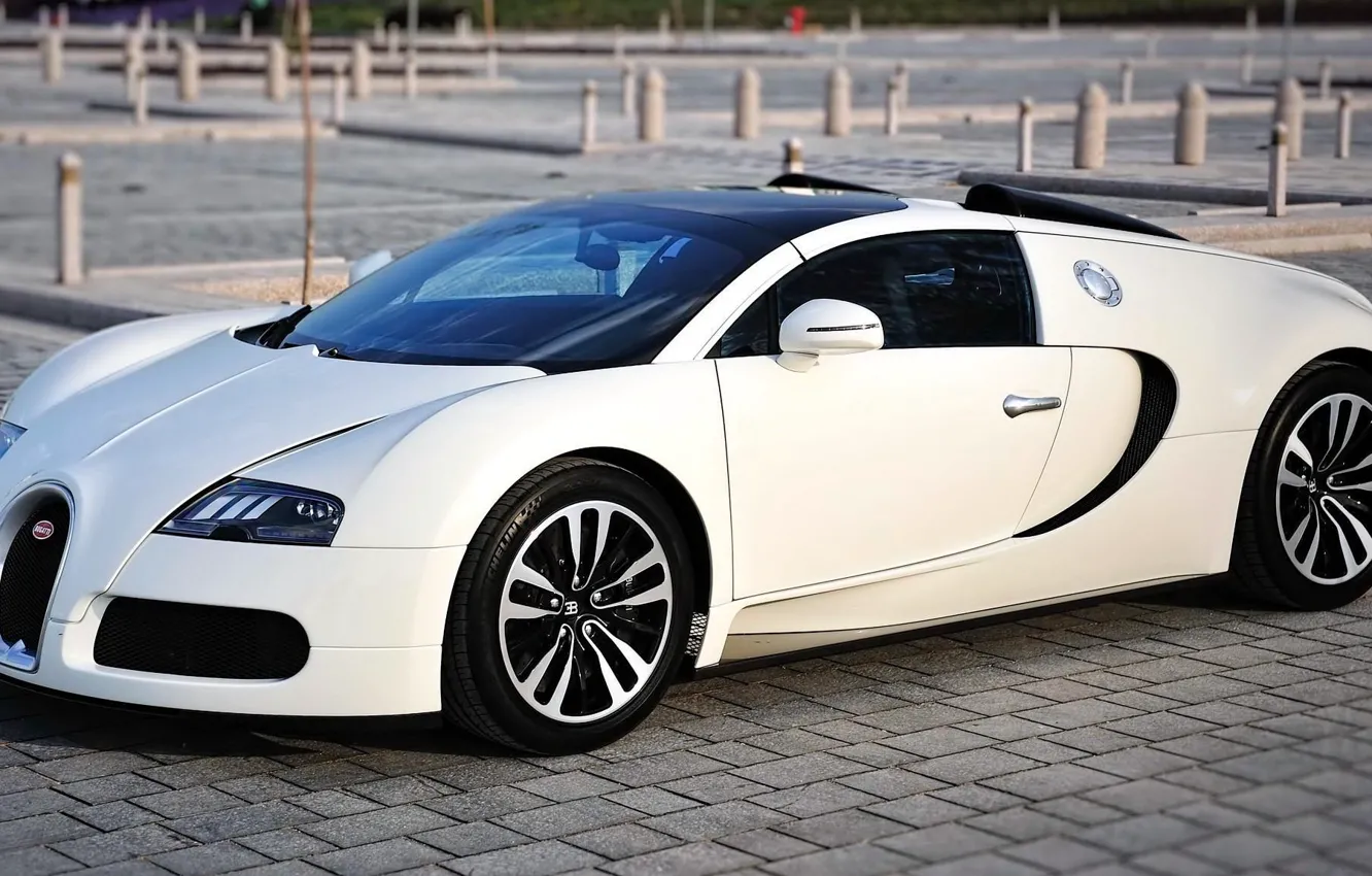 Photo wallpaper white, Bugatti, Veyron, Bugatti