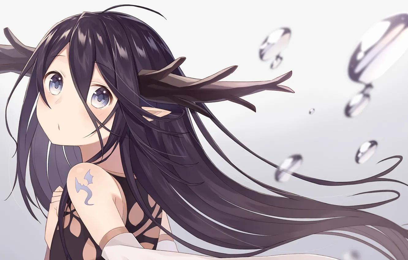 Photo wallpaper look, girl, horns