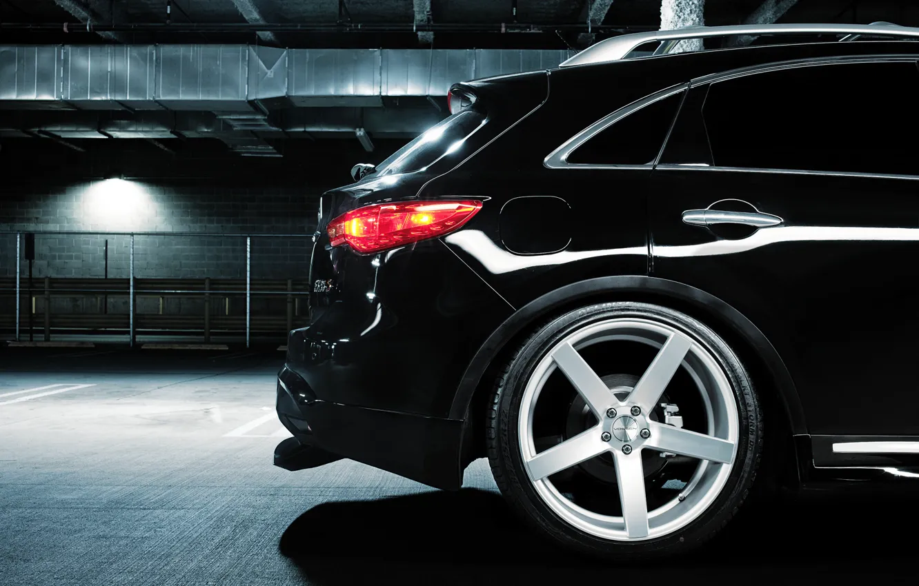 Photo wallpaper Infiniti, Parking, black, infiniti, rear, Vossen, FX 35 S