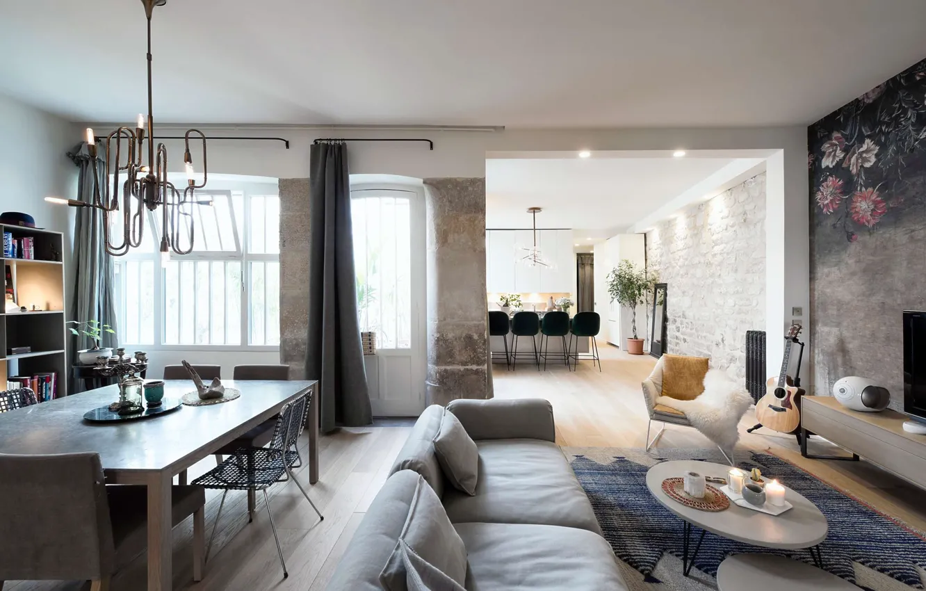 Photo wallpaper design, Villa, interior, living space