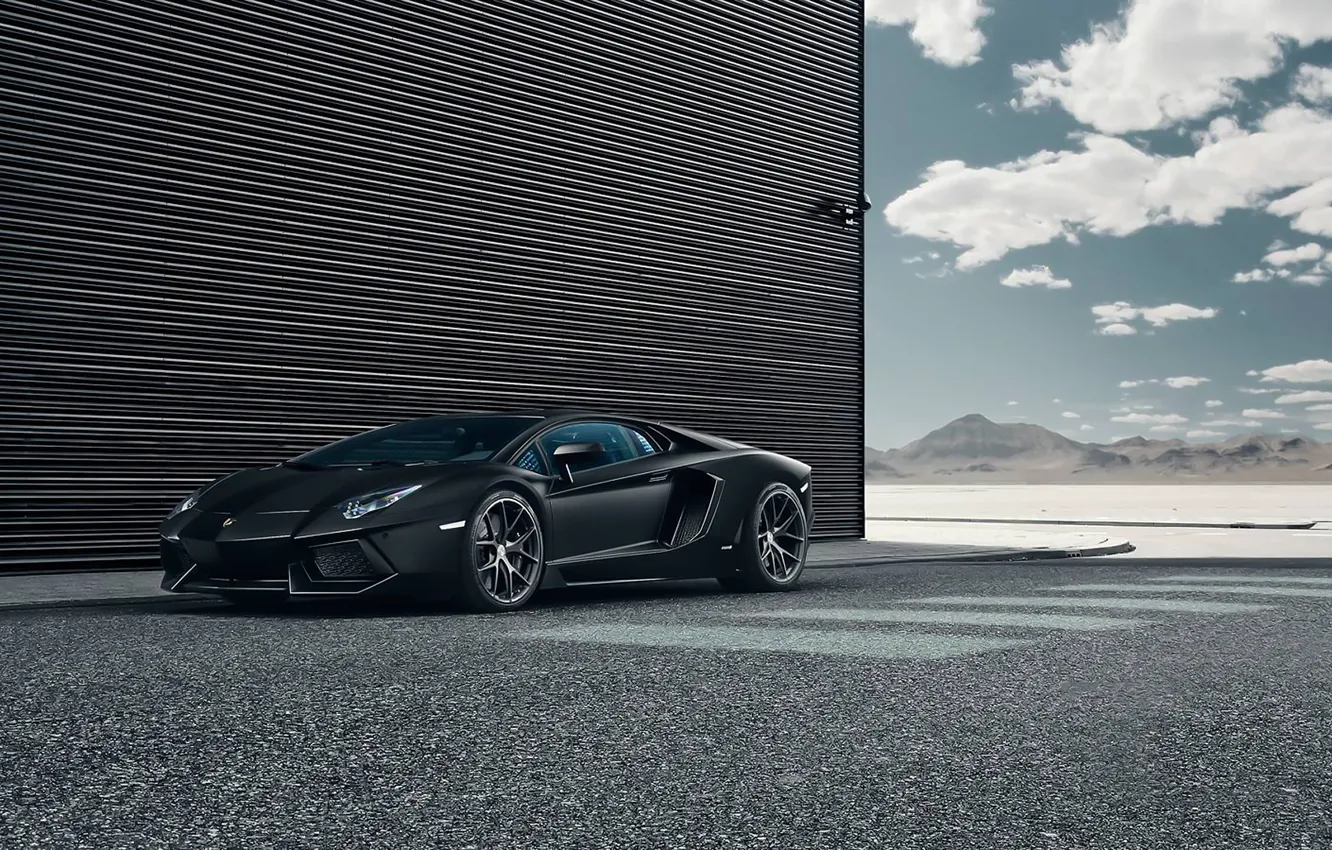 Photo wallpaper Lamborghini, Black, LP700-4, Aventador, Performance, Supercar, Wheels, HRE