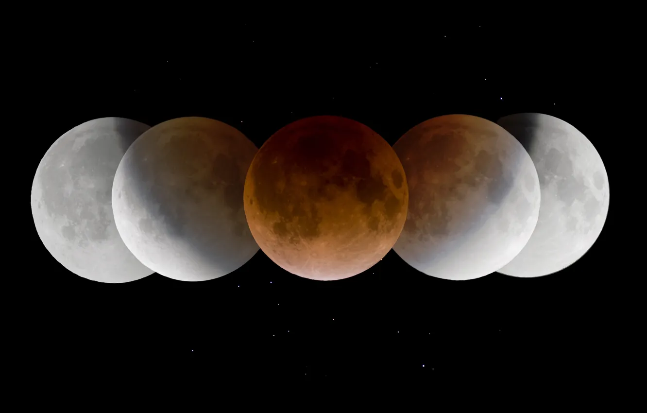 Photo wallpaper the moon, shadow, Eclipse, Umbra