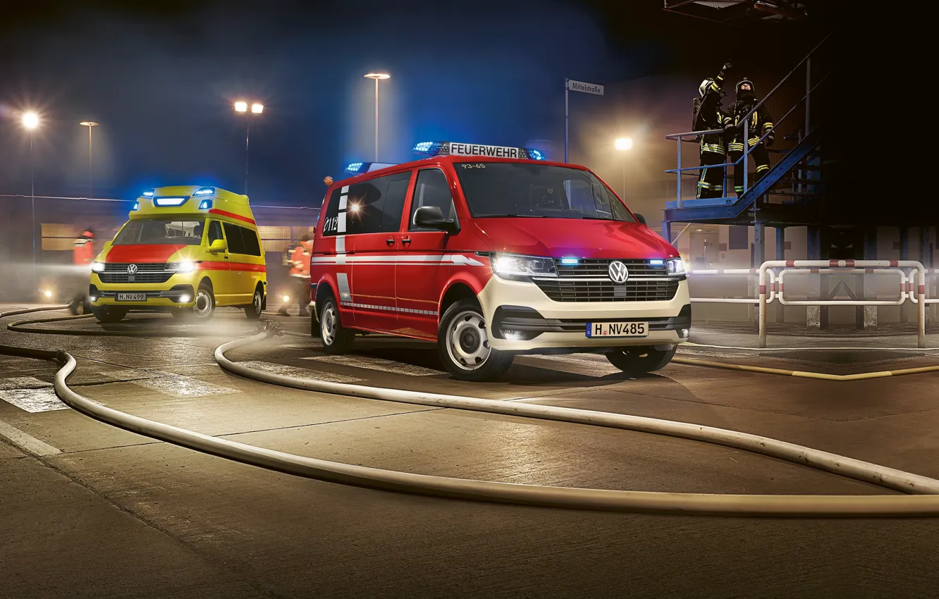 Photo wallpaper fire & rescue, ambulance, 2020, transporter