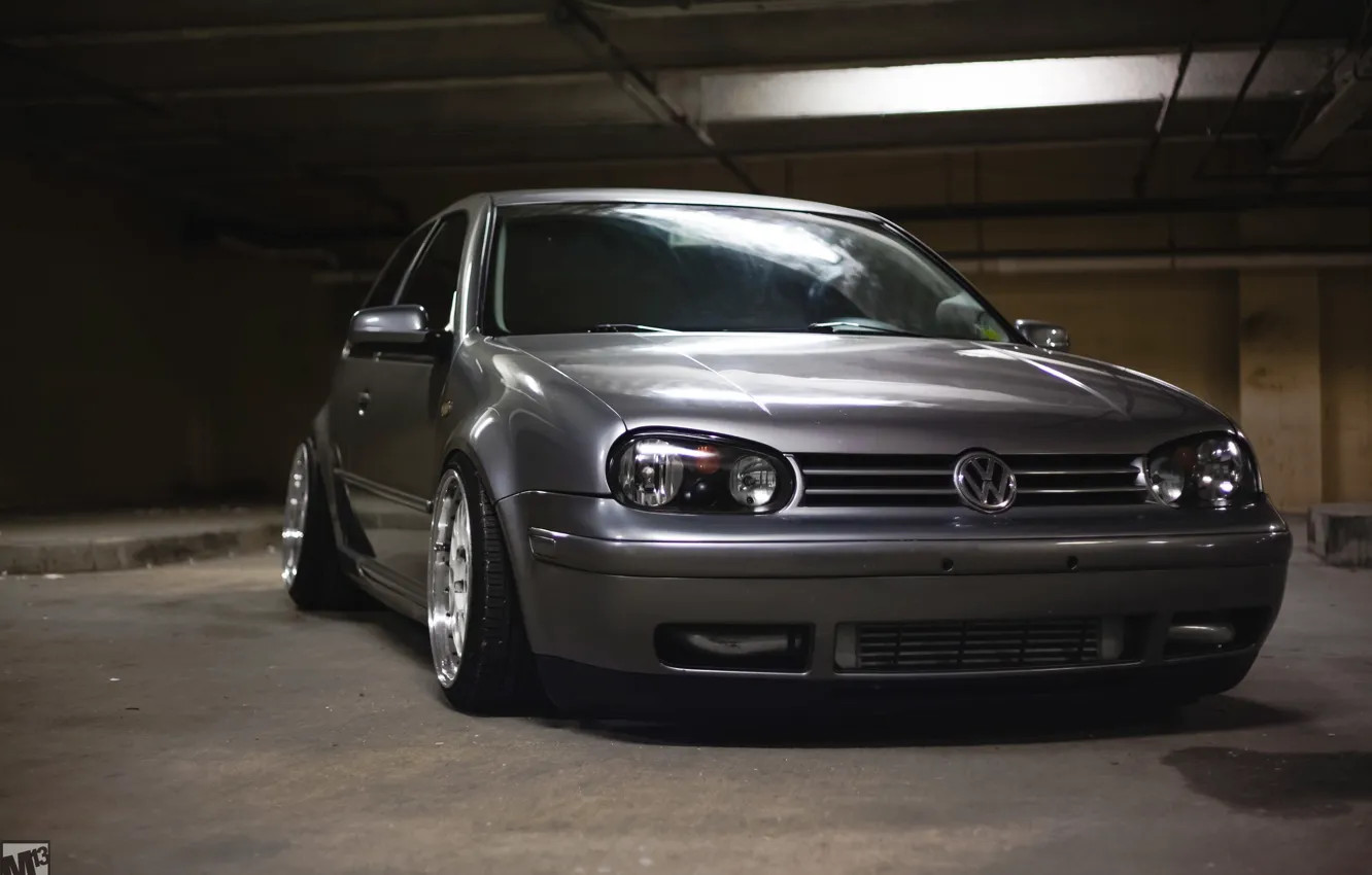 Photo wallpaper Volkswagen, golf, Germany, tuning, Turbo, low, stance, MK4