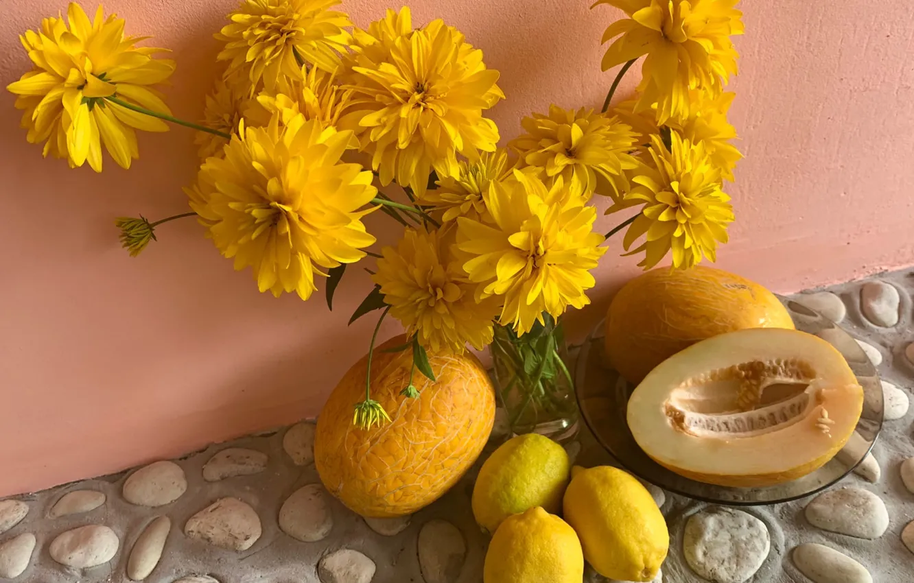 Photo wallpaper Melon, Yellow, Golden balls