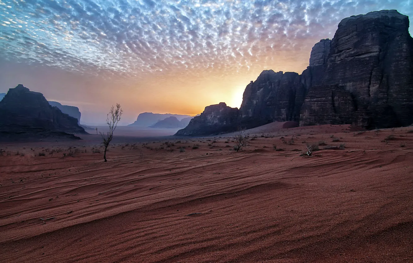 Photo wallpaper Jordan, Amazing sky, Wadi Rum desert