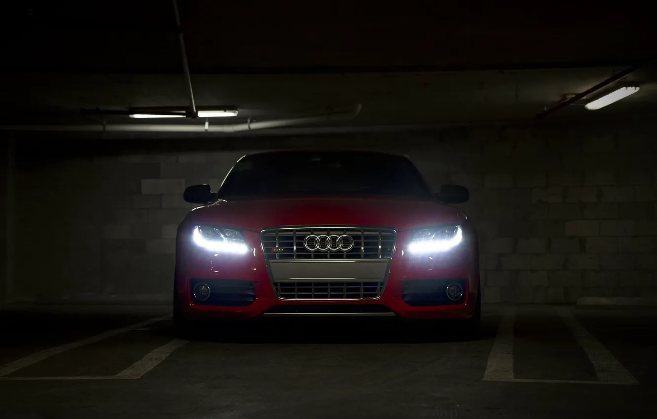 Photo wallpaper audi, red, front