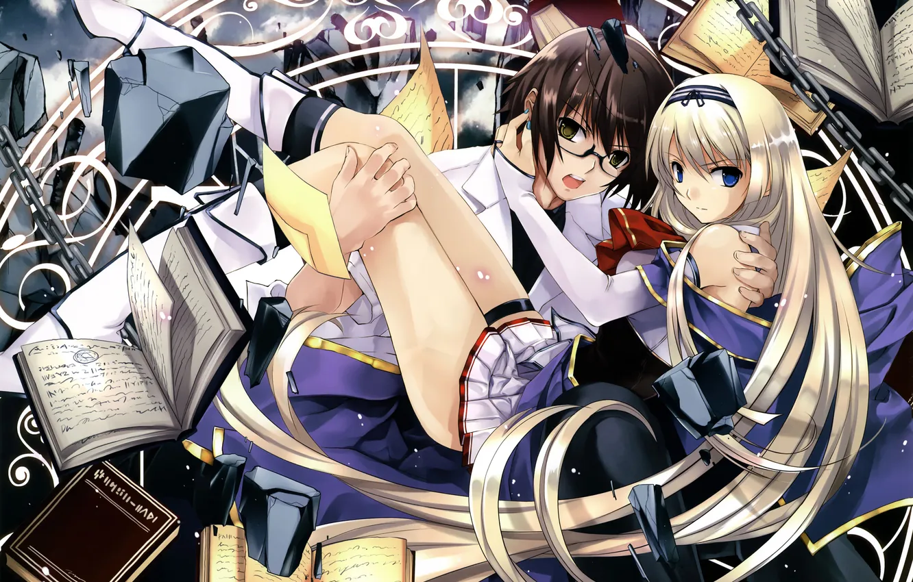 Photo wallpaper girl, anime, guy, MoE, boku_to_kanojo_ni_furuyoru