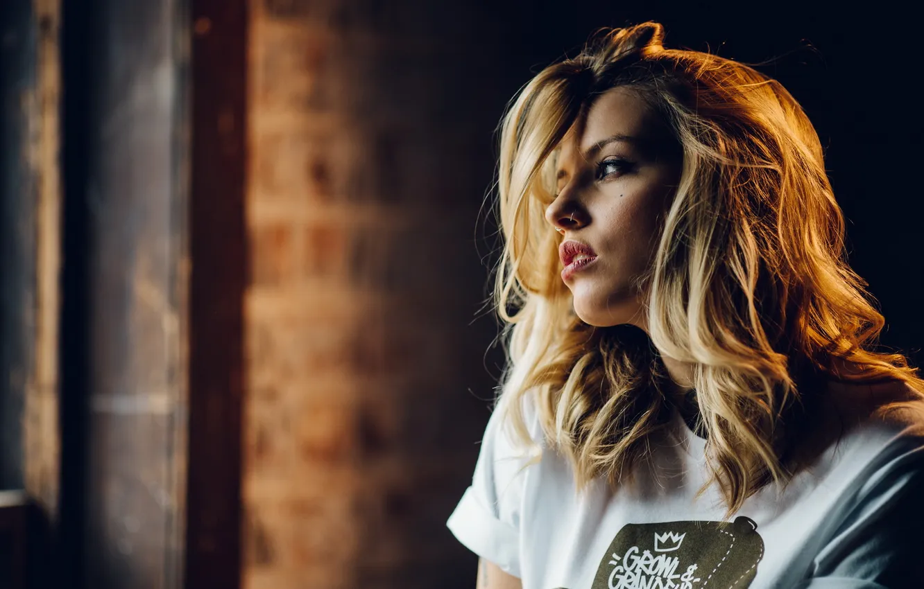 Photo wallpaper look, girl, portrait, Courtney Lloyd