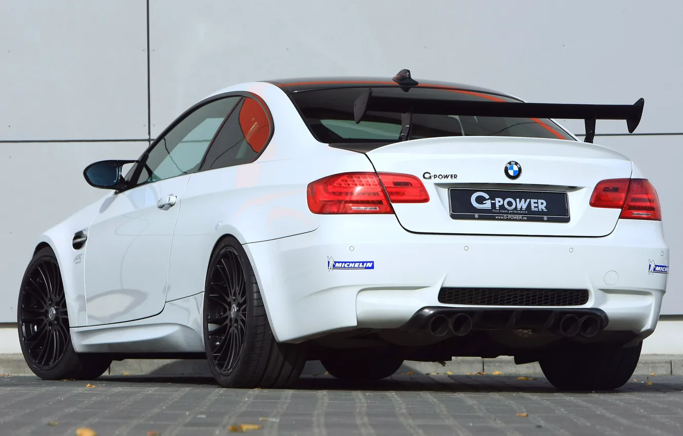 Photo wallpaper white, wall, BMW, BMW, wall, white, g-power, e92