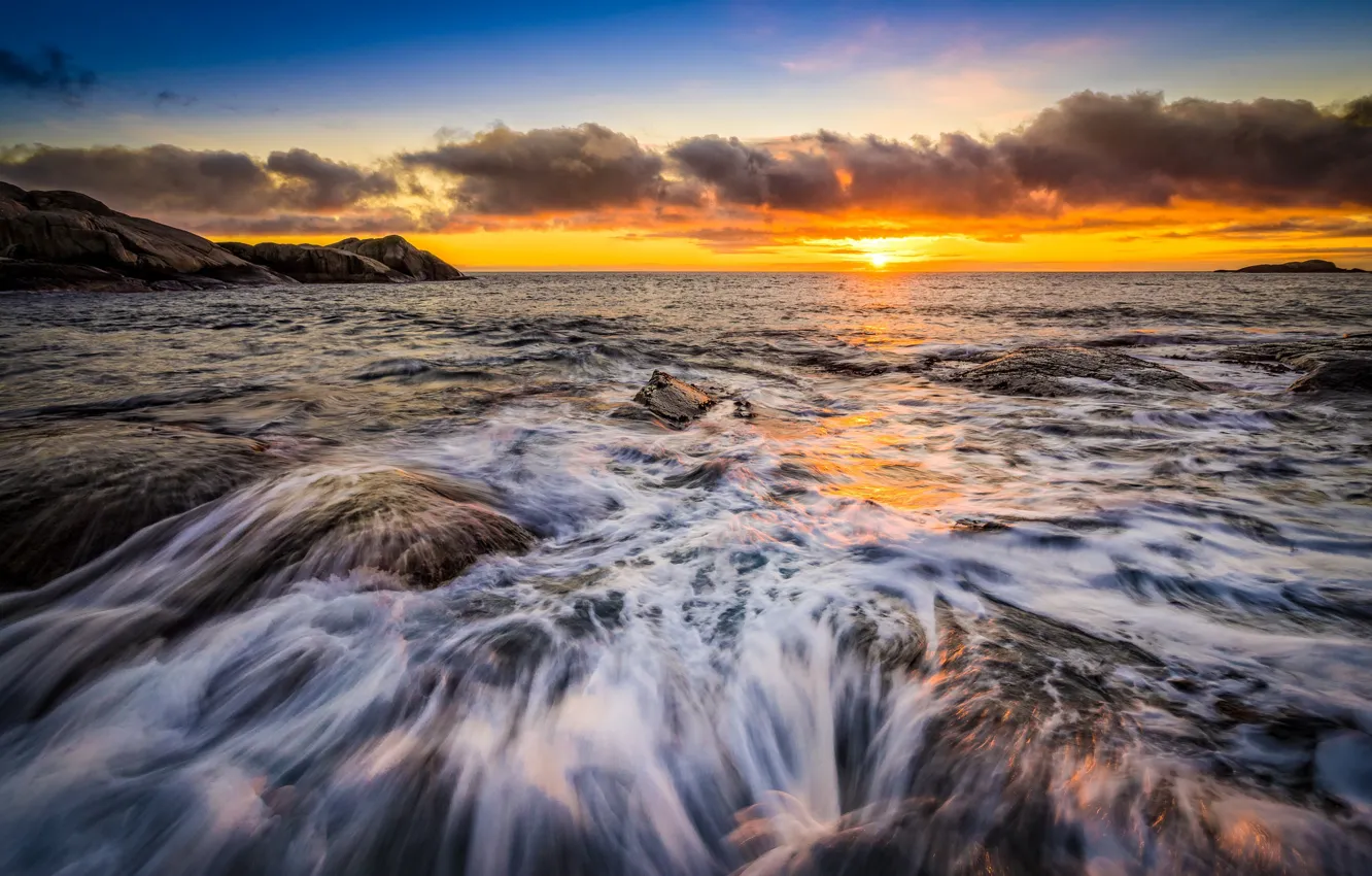Photo wallpaper sea, sunset, Norway, Norway, North sea, North Sea, Rogaland, Rogaland