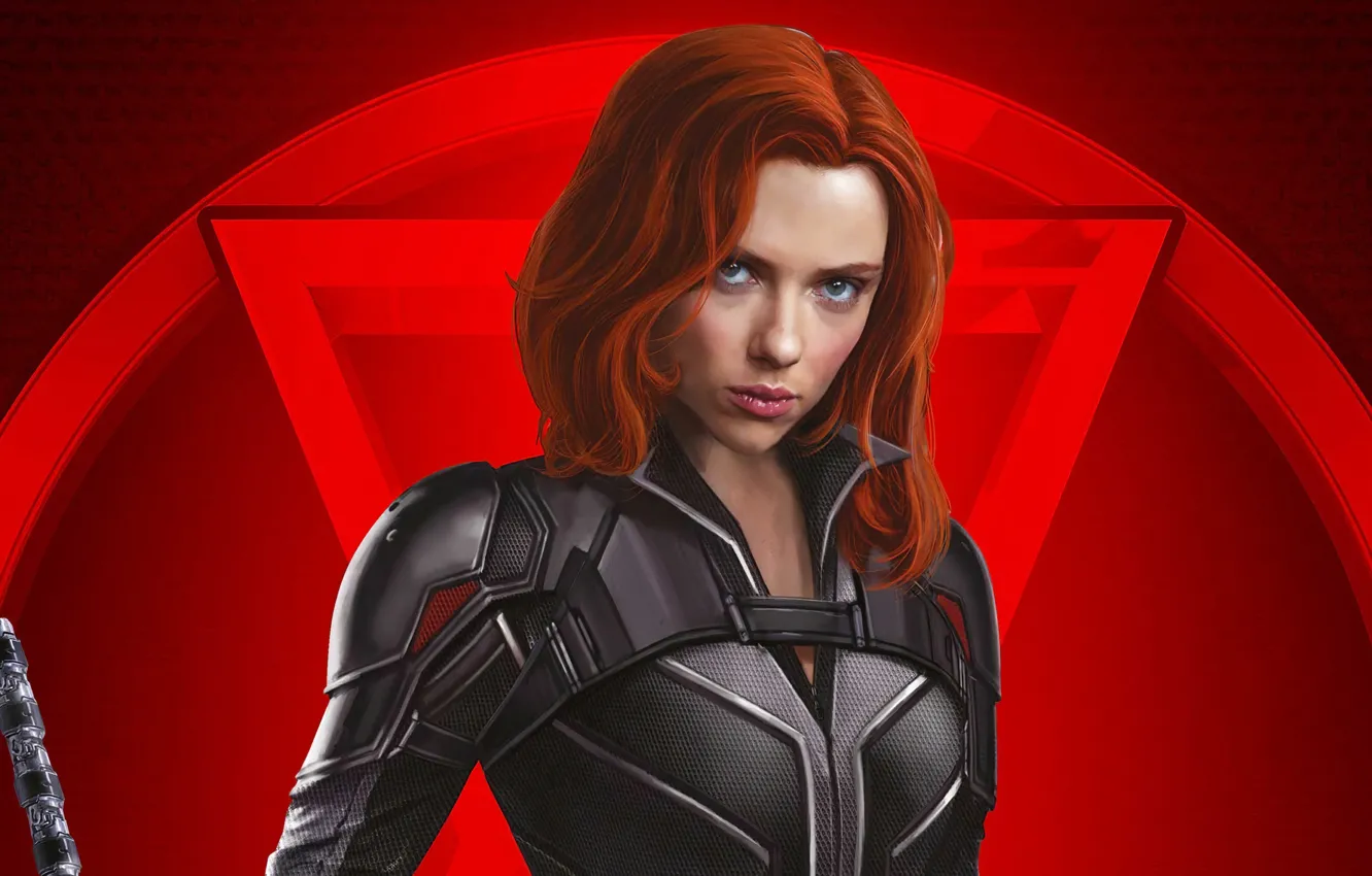 Photo wallpaper look, pose, makeup, Scarlett Johansson, Scarlett Johansson, poster, hair, Black Widow