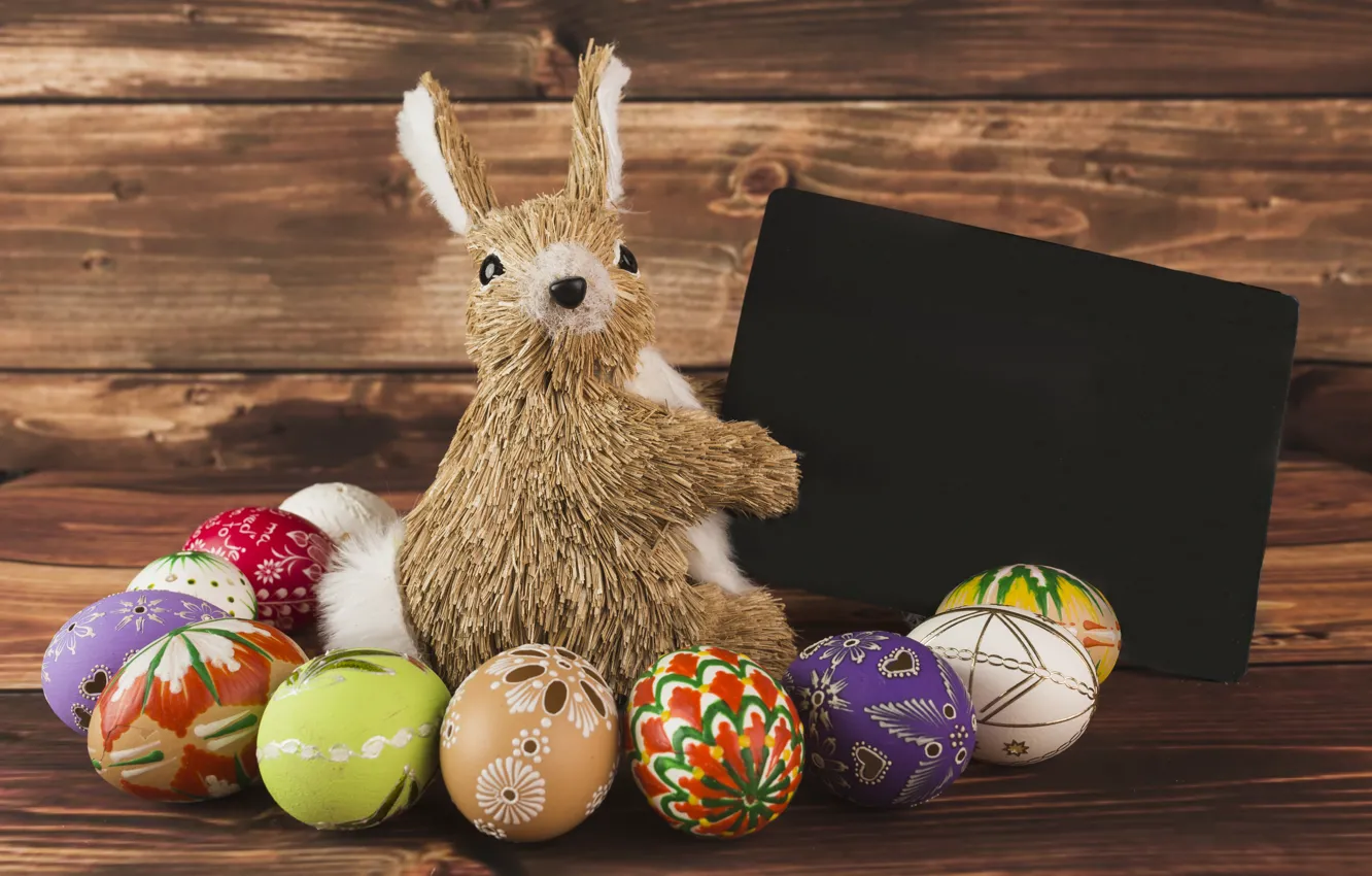 Photo wallpaper Rabbit, Easter, Eggs, Holiday