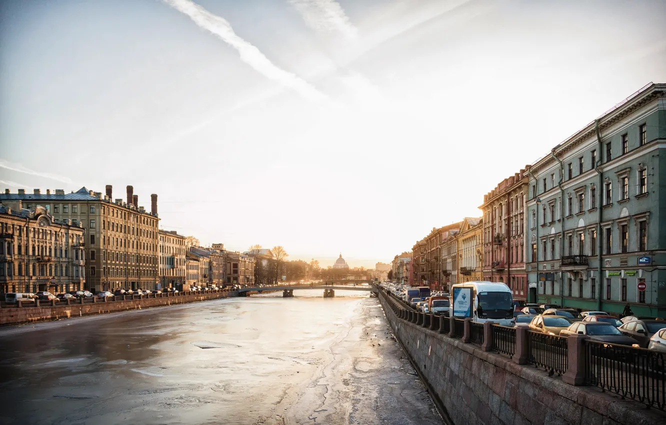 Photo wallpaper ice, river, Peter, Sink, Saint Petersburg, Russia, SPb, St. Petersburg