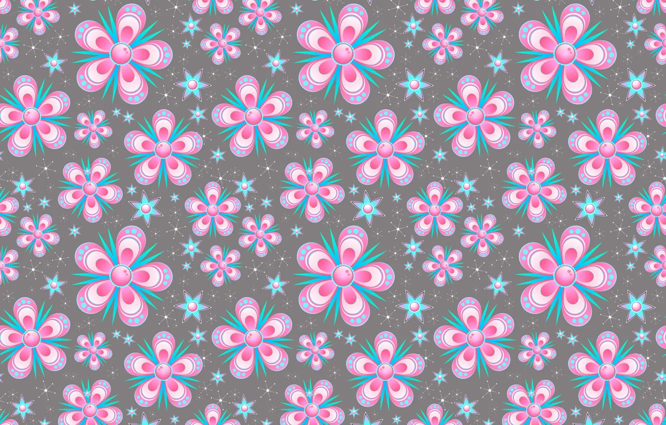 Photo wallpaper flowers, background, pink, texture, floral, pattern, seamless, seamless background
