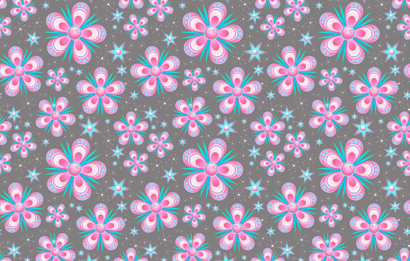 Photo wallpaper flowers, background, texture, pink, floral, pattern, seamless, seamless background