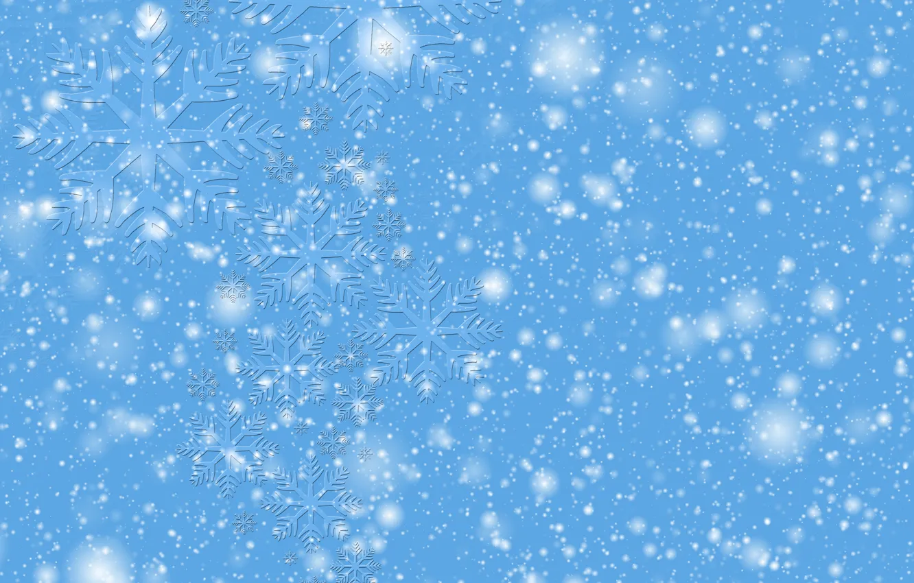 Photo wallpaper snow, snowflakes, New year, soon