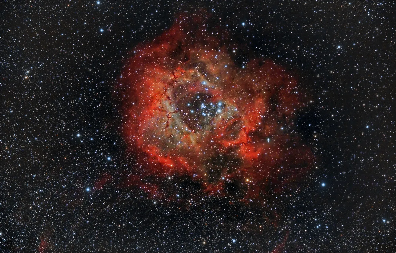 Photo wallpaper nebula, unicorn, outlet, NGC 2237, in the constellation, Rosette