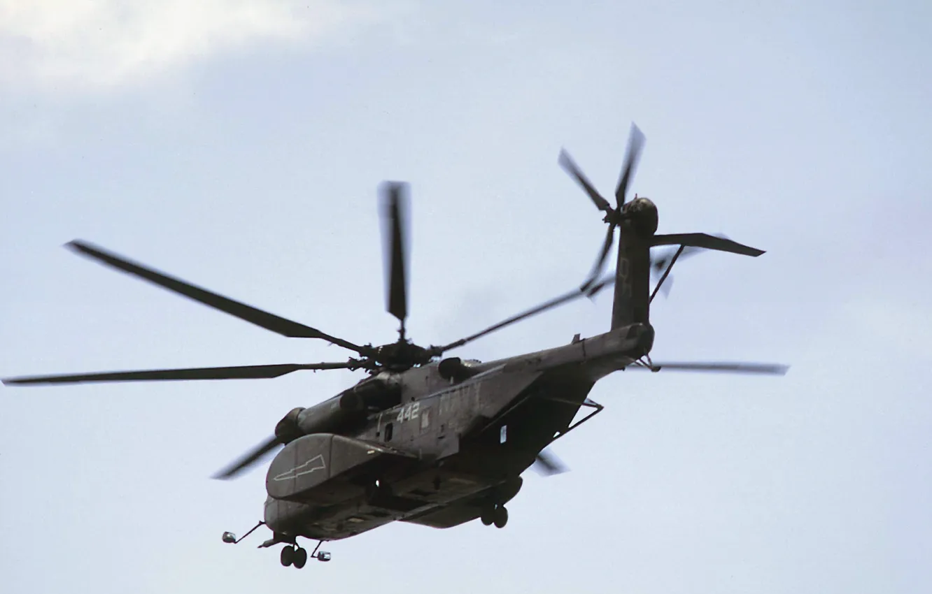 Photo wallpaper helicopter, blades, Flies